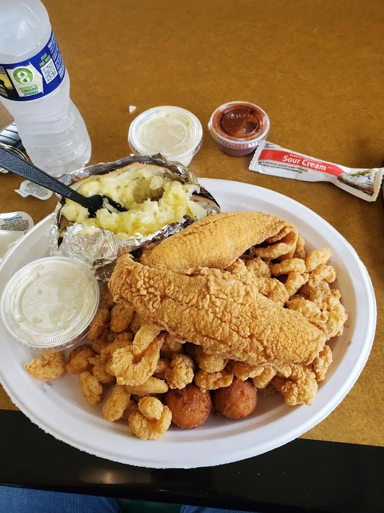 Seafood Platter Flounder and Shrimp